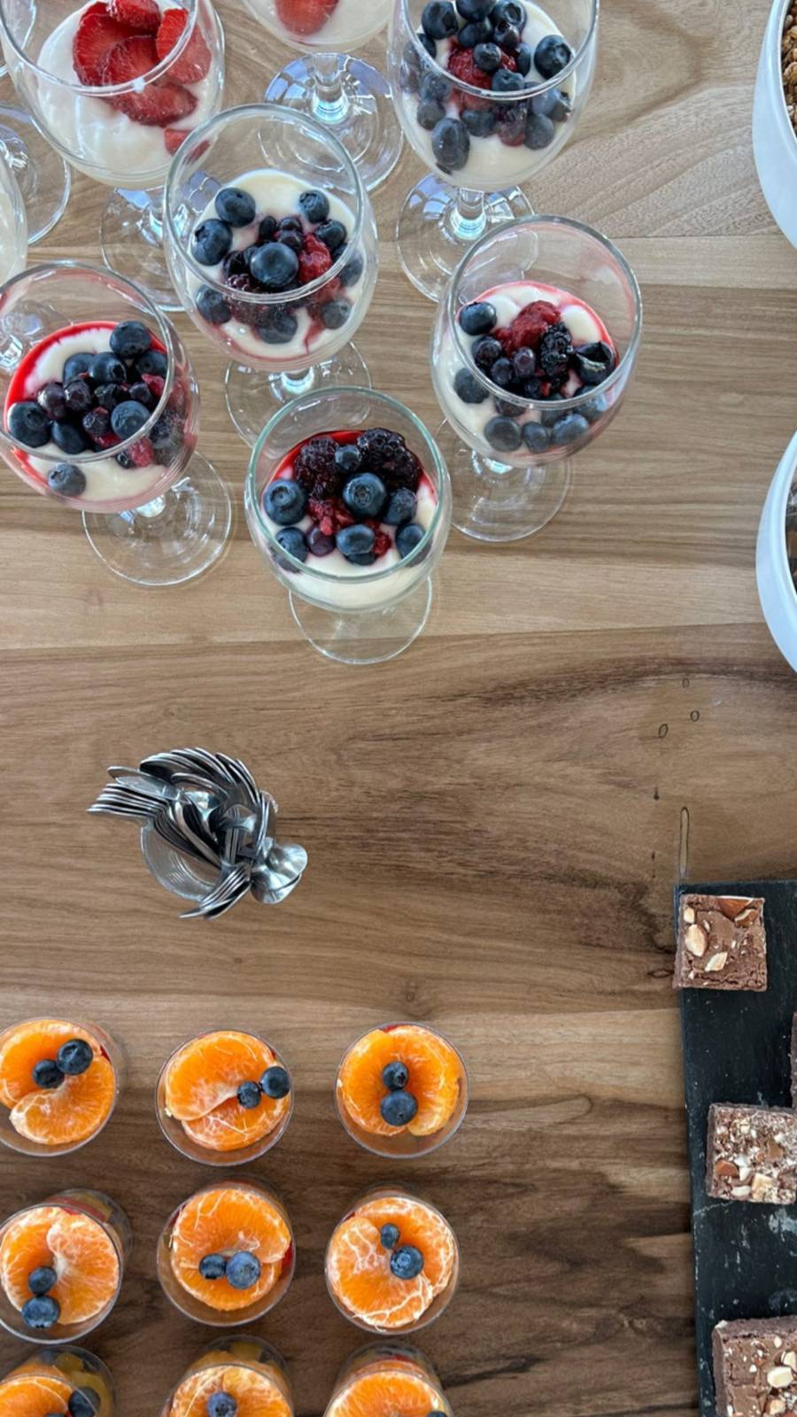 Copas de postre individuales para una pausa